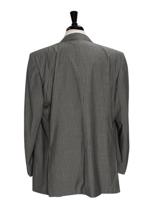 Canali Light Gray Pinstriped 100% Wool Suit 48L