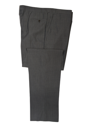 Canali Light Gray Pinstriped 100% Wool Suit 48L