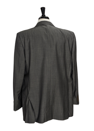 Canali Dark Gray Herringbone Wool Blend 3-Button Suit 48L