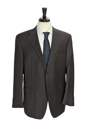 Canali Brown Micro Check 100% Wool Suit 50R
