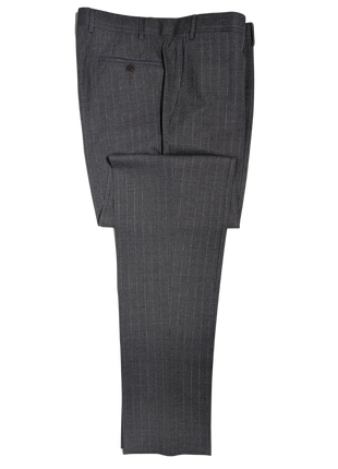 Canali Gray Pinstriped 100% Wool Suit 44L