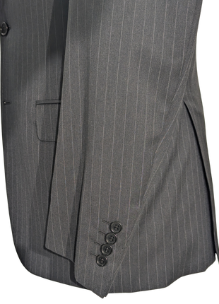 Canali Charcoal Pinstriped Fully-Canvassed 100% Wool Suit 36R