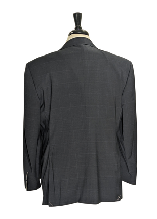 Canali Navy Plaid Wool Blend Suit 44S