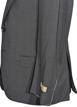 Canali Navy Plaid Wool Blend Suit 44S