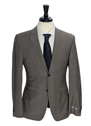 Canali Light Brown Solid 100% Wool Suit 38R