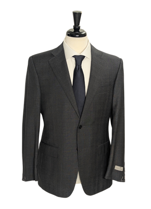 Canali Gray Glen Plaid Notch Lapel 2-Button Wool Suit - 38S