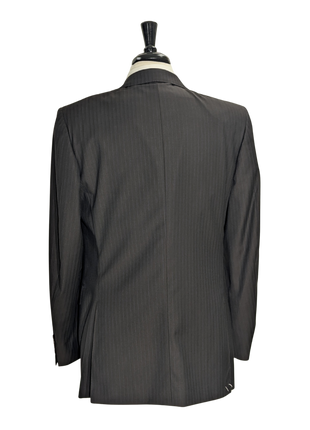Canali Brown Pinstriped 100% Wool Suit 40L