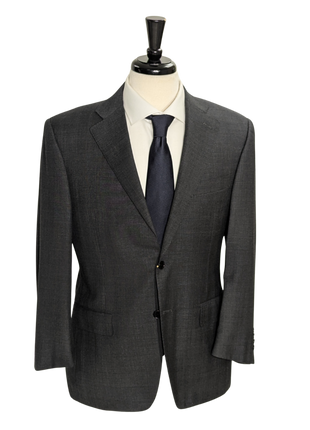 Canali Gray Glen Plaid 100% Wool Suit 38S