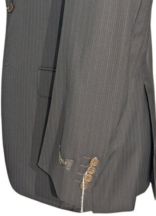 Canali Brown Pinstriped 100% Wool Suit 40L