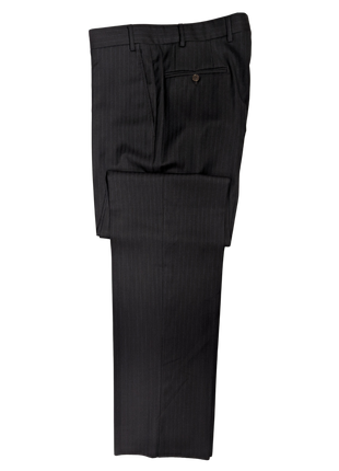 Canali Brown Pinstriped 100% Wool Suit 40L
