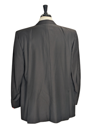 Canali Brown Pinstriped 100% Wool Suit 48L