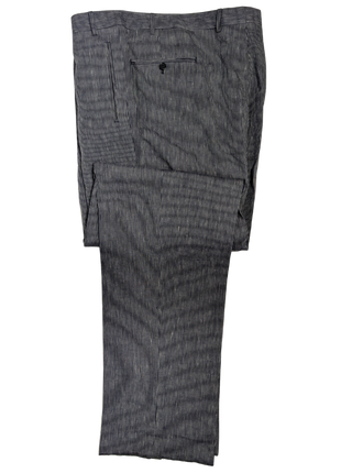 Canali Blue Pinstriped 100% Linen Suit 48L