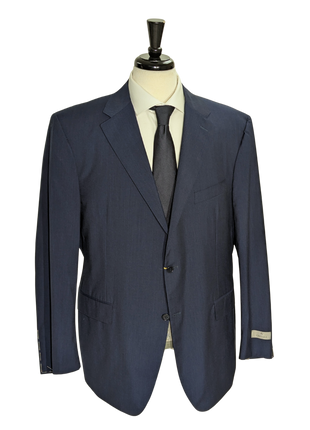 Canali Blue Pinstriped 100% Wool Suit 48R