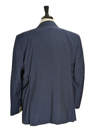 Canali Blue Pinstriped 100% Wool Suit 48R