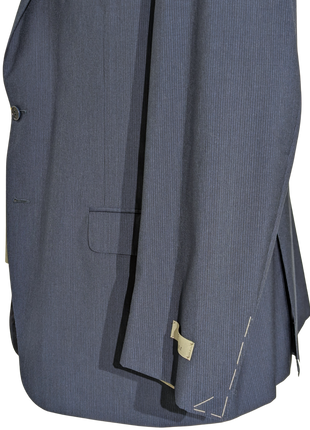 Canali Blue Pinstriped 100% Wool Suit 48R