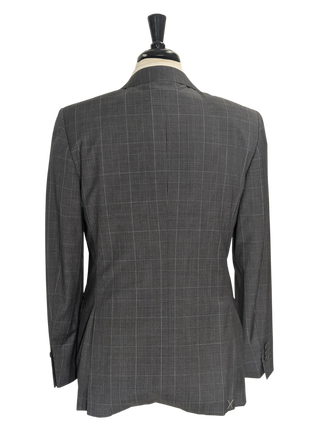 Canali Gray Glen Plaid 100% Wool Suit 40R