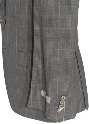 Canali Gray Glen Plaid 100% Wool Suit 40R