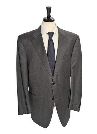 Canali Gray Nailhead 100% Wool Suit 52L