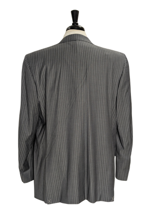 Canali Gray Pinstriped Fully-Canvassed 100% Wool Suit 50L