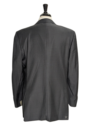 Canali Gray Micro Check 100% Wool Suit 44L