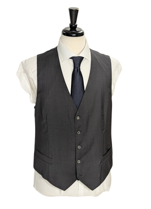 Canali Solid Gray 3-Piece 100% Wool Suit 44S