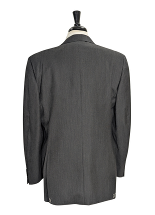 Canali Charcoal Pinstriped 100% Wool Suit 44L