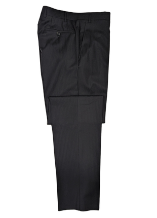 Canali Black Tonal Striped 100% Wool Suit 38R