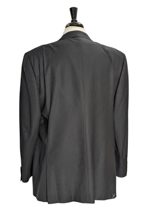Canali Navy Pinstriped Fully-Canvassed Wool-Silk Suit 50L