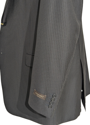 Canali Navy Pinstriped Fully-Canvassed Wool-Silk Suit 50L