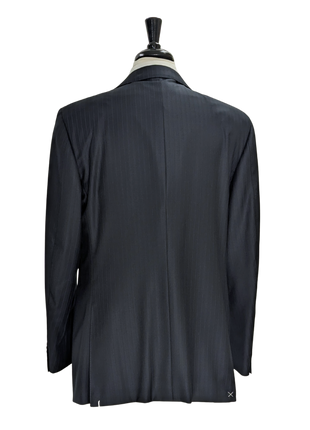 Canali Navy Pinstriped 100% Wool Suit 44R