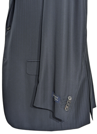 Canali Navy Pinstriped 100% Wool Suit 44R