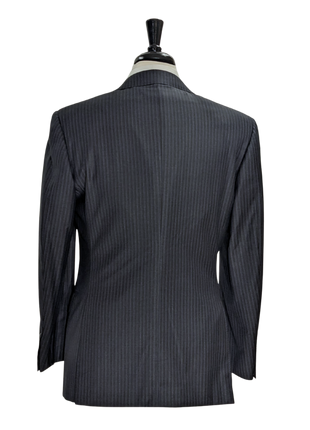 Canali Charcoal Pinstriped 100% Wool Suit 38R - The Suit Depot