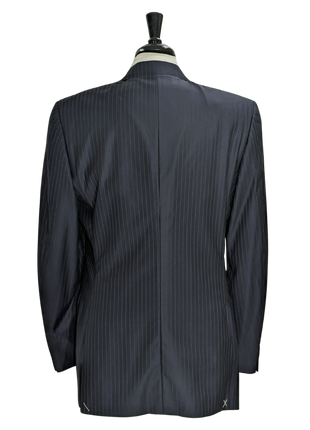 Canali Navy Pinstriped 100% Wool 3-Button Suit 40L