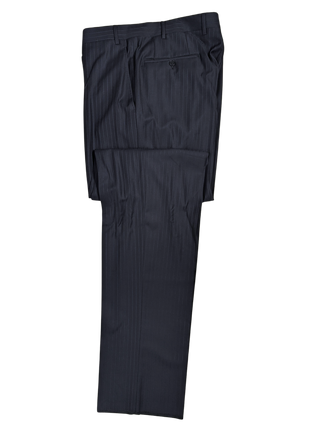 Canali Navy Pinstriped 100% Wool 3-Button Suit 40L