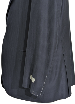 Canali Navy Tonal Pinstriped 100% Wool Suit 46R