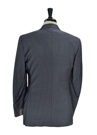 Canali Blue Pinstriped 100% Wool Suit 38R