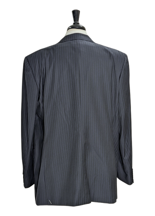 Canali Navy Pinstriped 100% Wool Suit 52L