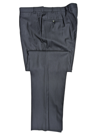 Canali Navy Pinstriped 100% Wool Suit 52L