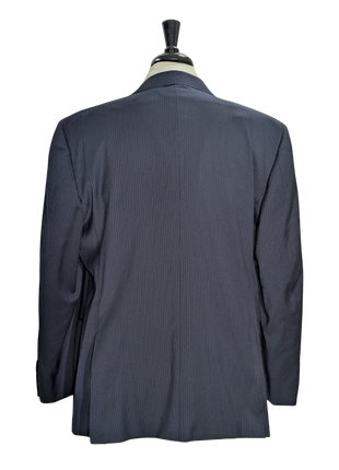 Canali Navy Pinstriped 100% Wool Suit 48R