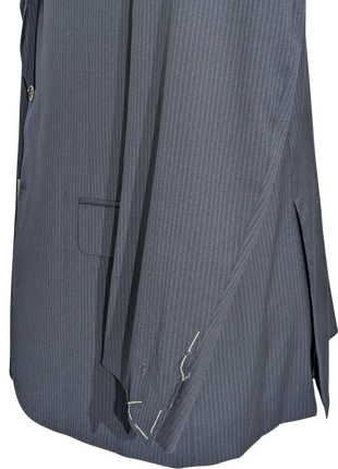 Canali Navy Pinstriped 100% Wool Suit 48R