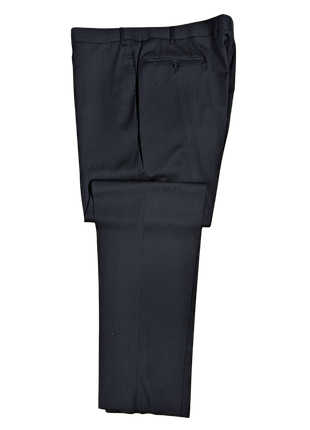 Canali Navy Pinstriped 100% Wool Suit 48R