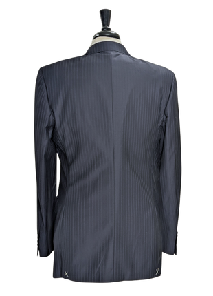 Canali Navy Pinstriped 100% Wool 3-Button Suit 38L