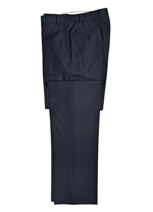 Canali Navy Pinstriped 100% Wool 3-Button Suit 38L