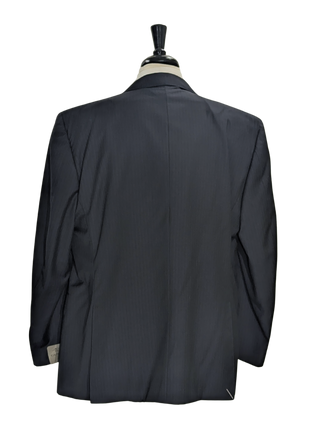 Canali Navy Pinstriped 100% Wool Suit 48R