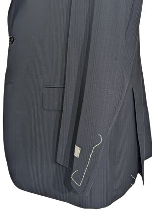Canali Navy Pinstriped 100% Wool Suit 48R
