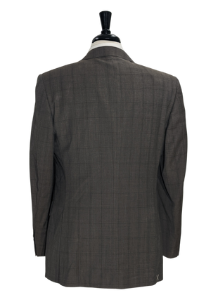 Canali Charcoal Glen Plaid 100% Wool Suit 40R