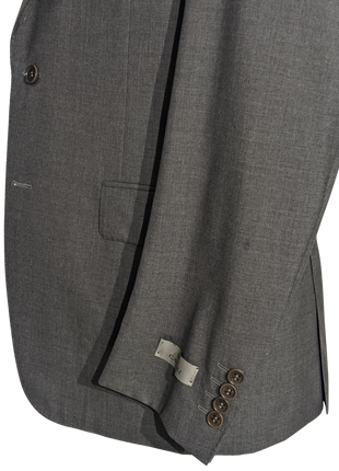 Canali Solid Gray 100% Wool Suit 48R