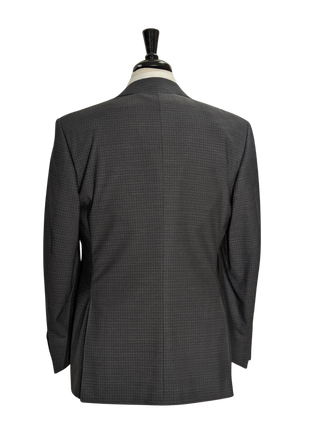 Canali Charcoal Micro Check 100% Wool Suit 40R
