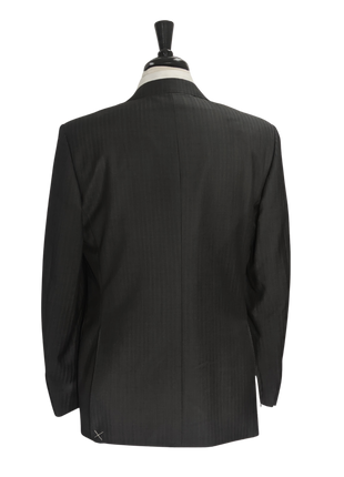 Canali Charcoal Herringbone Wool Mohair Suit 40R