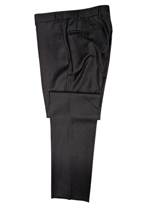 Canali Charcoal Pinstripe 100% Wool Suit 38R